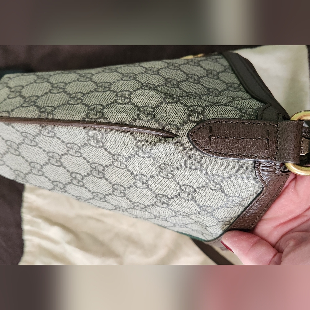 Gucci Ophidia GG Patterned Bag W/Red & Green Stripe 13X9 - Picture 9 of 16